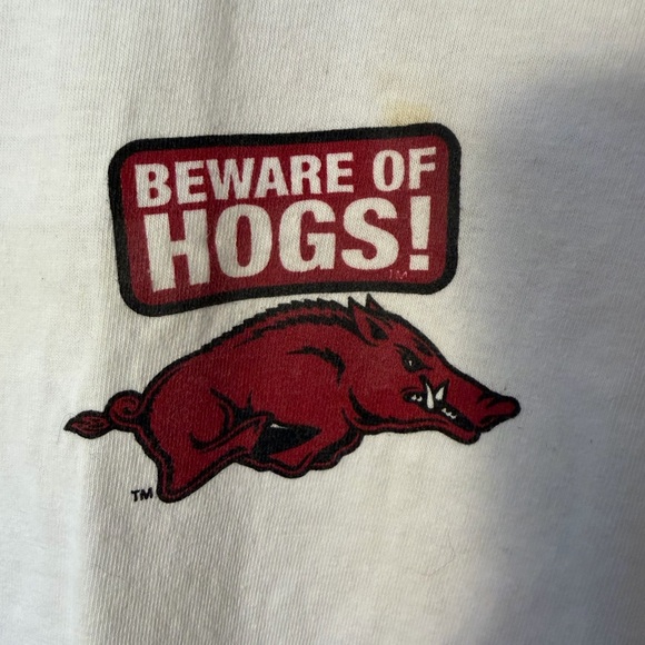 2006 Arkansas Razorbacks vs LSU Tigers T-Shirt 'Beware of Hogs' - Picture 3 of 5